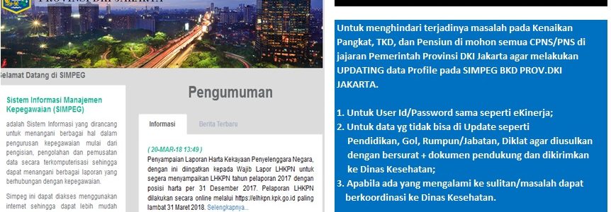 Updating Data Profile SIMPEG BKD PROVINSI DKI JAKARTA TAHUN 2018
